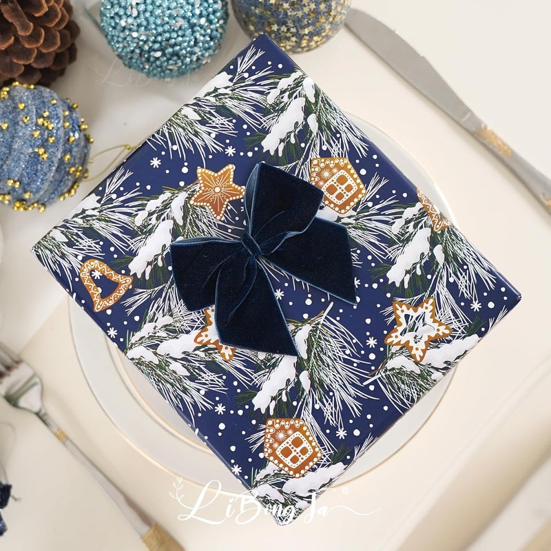 LiBongTa 3.5" Navy Blue Bows Velvet Ribbon Bow with Self Adhesive, Small Gift Bows Decor, Dark Blue Christmas Bows for Treat Bag, Candy Pop, Basket, Party Favor, Craft Bow for Gift Wrapping-24 PCs - Image 5